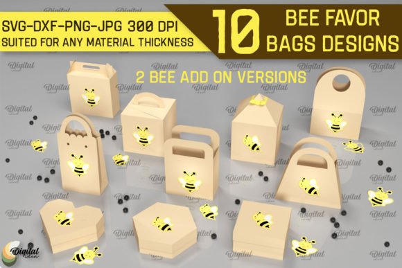 3D Bee Favor Bags Paper Cut Bundle