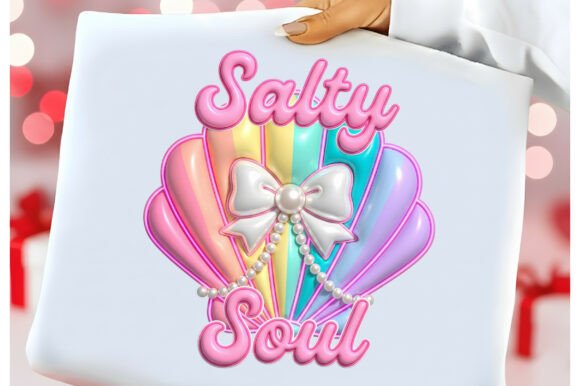 3D Coquette Salty Soul Summer PNG for Boho Projects