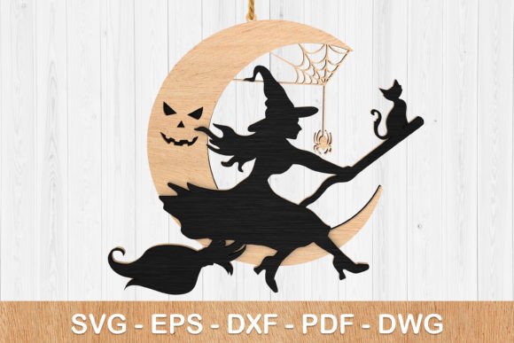3D Halloween Witch SVG for Laser Cut Designs