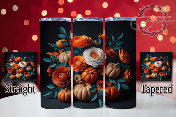 3D Pumpkin Spice Fall Vibes 20oz Tumbler Design