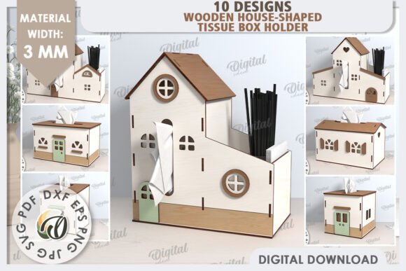 3D Tissue Boxes Laser Cut Bundle for Modern Crafting