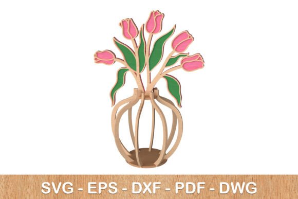 3D Tulip Vase Laser Cut SVG: Elevate Your Creative Projects