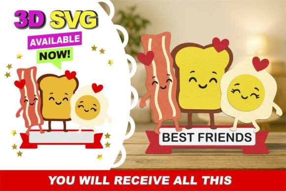 Best Friend Topper 3D SVG: Creative Cut Files