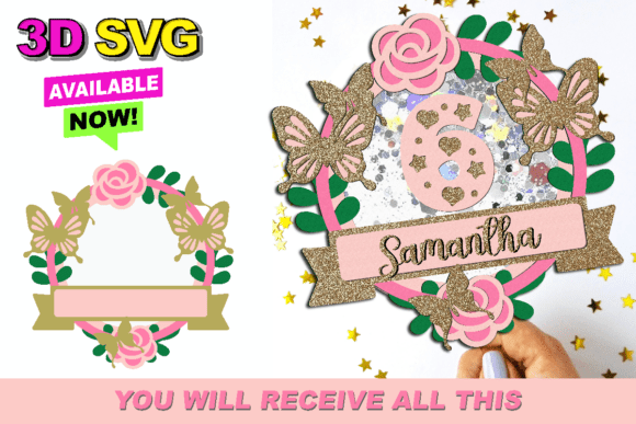 Butterfly Shaker Cake Topper 3D SVG: Creative Decor