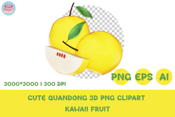 Cute Quandong 3D PNG Clipart Kawaii