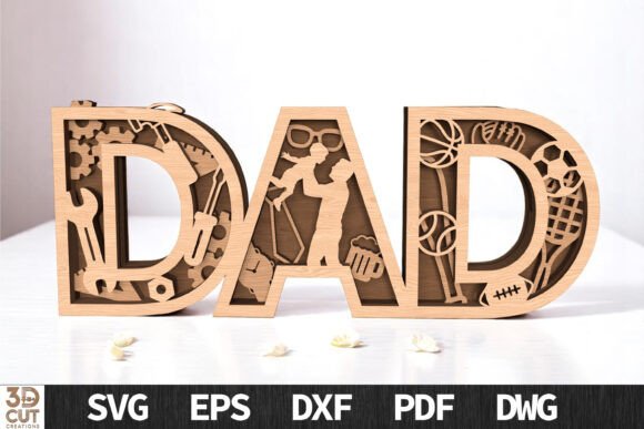 Dad 3D Layered Father's Day SVG & Design Files