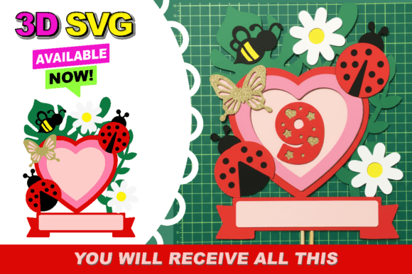 Enchant Your Creations with the Ladybug Cake Topper 3D SVG
