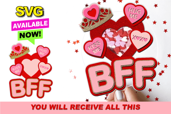 Friendship BFF Topper 3D SVG: Creative Design Files