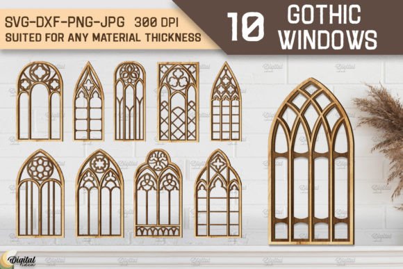 Gothic Window SVG Bundle: 3D Laser Cut Designs