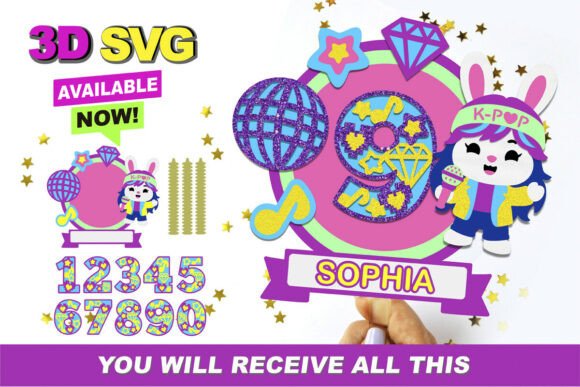K Pop Shaker Cake Topper 3D SVG Magic