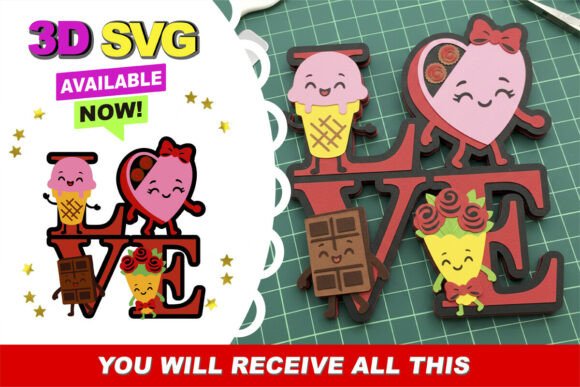 Love Cake Topper 3D SVG: Instant Creative Magic