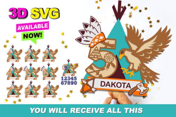 Native American Numbers Topper 3D SVG Collection