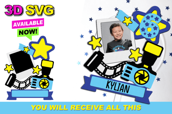 Photograph Cake Topper 3D SVG: Instant Download for Crafters