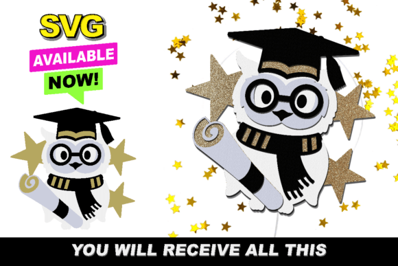 Wise Owl Graduation 3D SVG: Creative Design Files